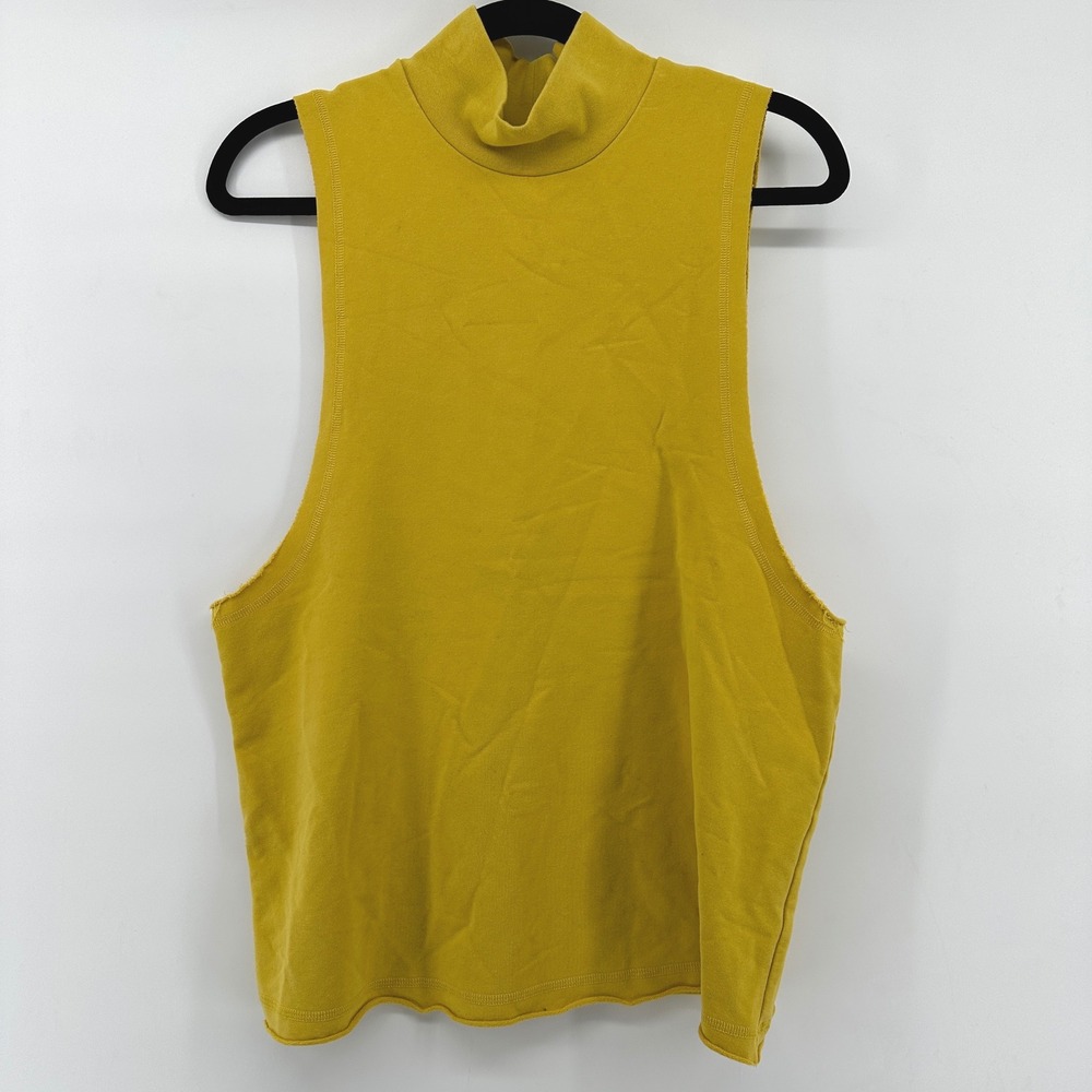 Alo Yoga Women Yellow Mock Neck Sleeveless Muscle Tank Top Size S W1061